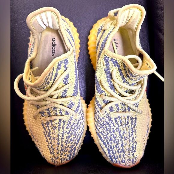 Adidas Yeezy Boost 350 V2 Semi Frozen Yellow - Size 4 Junior (Women's 5.5) - Picture 9 of 16